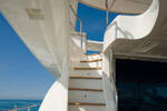 The staircase to the flybridge