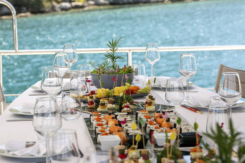Dining area on deck