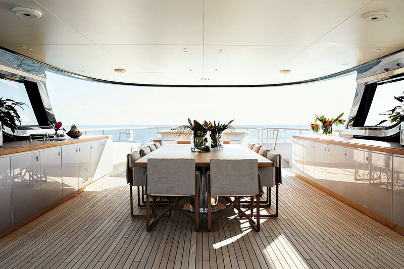Dining area on sundeck