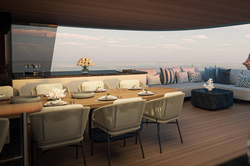 Dining area on sundeck