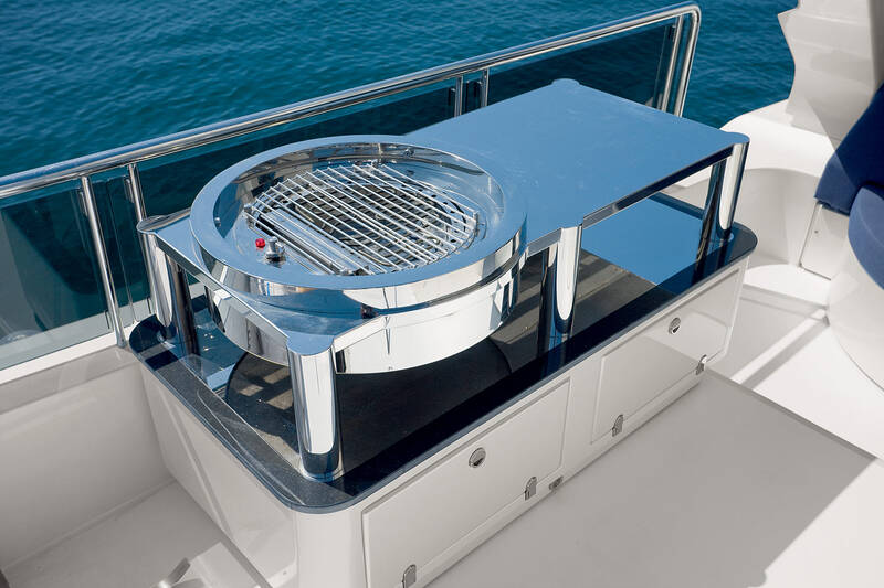 The grill on the flybridge