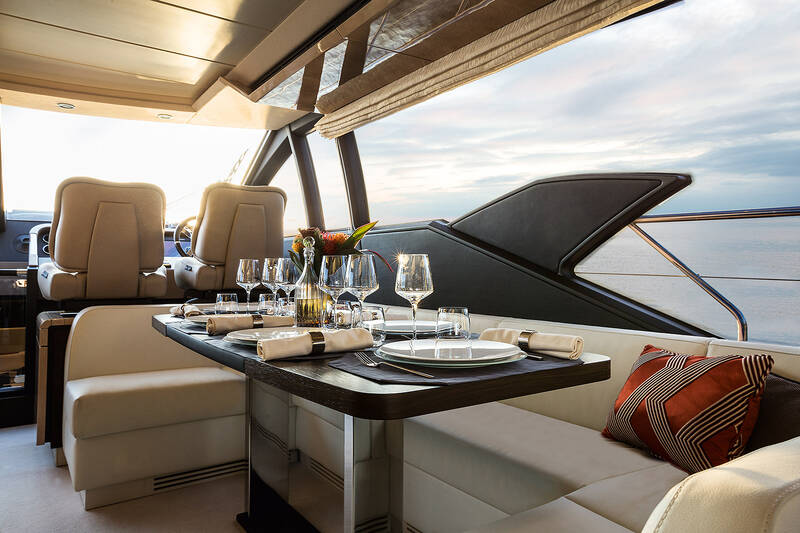 Dining area in the salon on the main deck