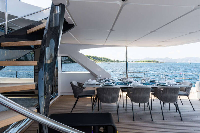 Dining area on aft upper deck