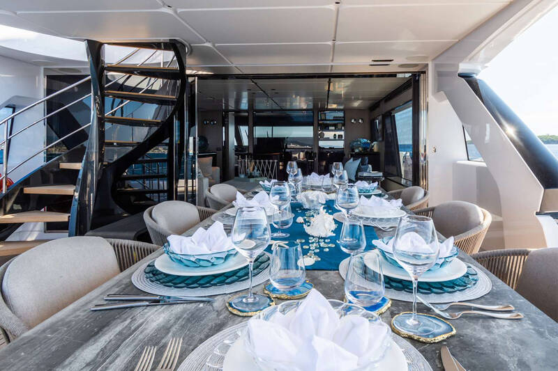 Dining area on aft upper deck