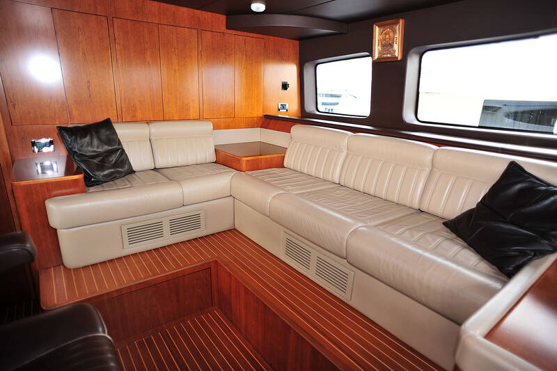 Seating area next to wheelhouse