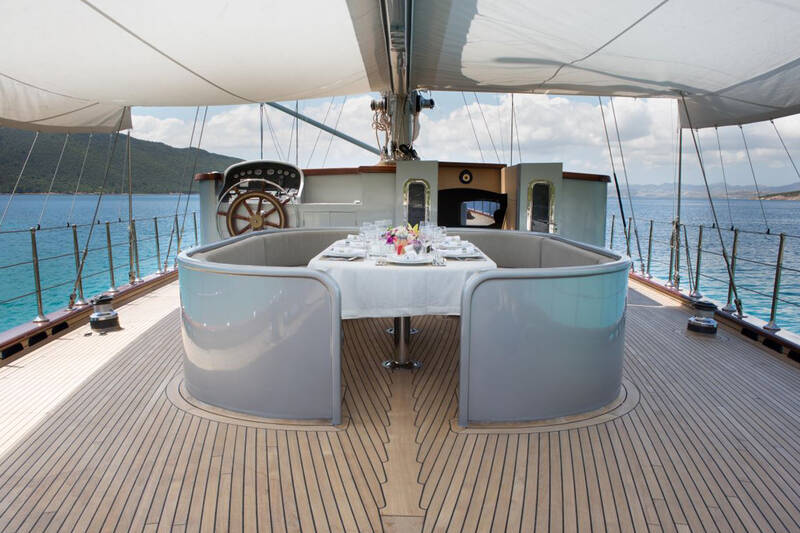 Dining area on deck