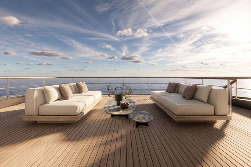 Lounge area on bow