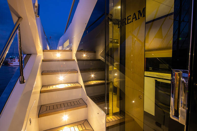 Exit to side deck for crew in galley