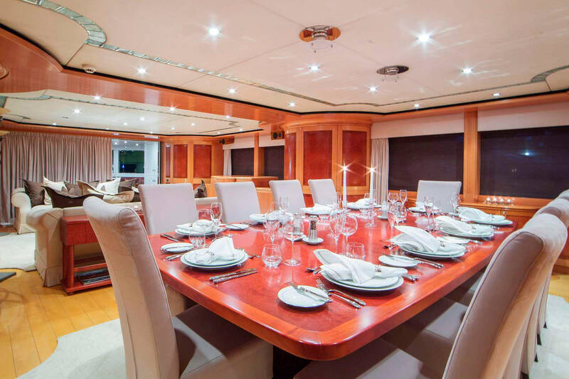 Dining area in the main saloon