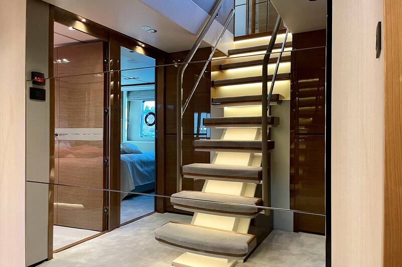 Staircase to lower deck