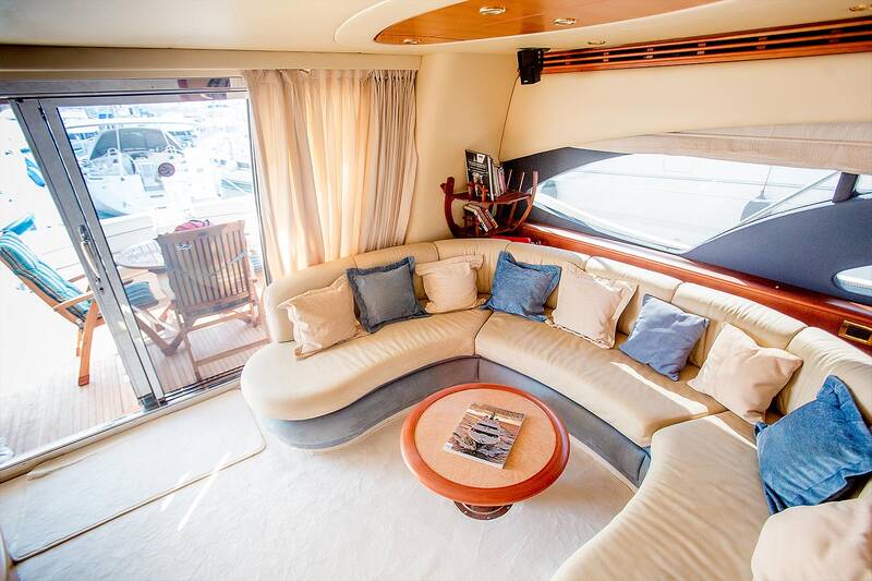 Sofa in the aft part of the salon