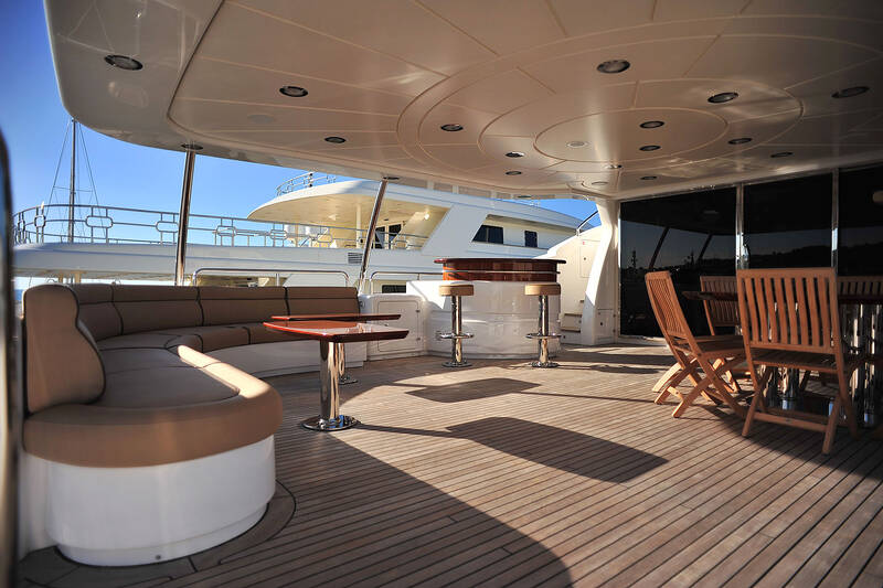 Lounge area on aft upper deck