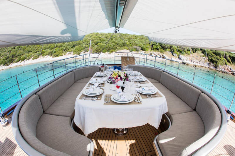 Dining area on deck