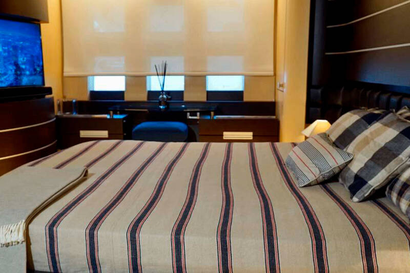 The master stateroom of the Azimut 86S