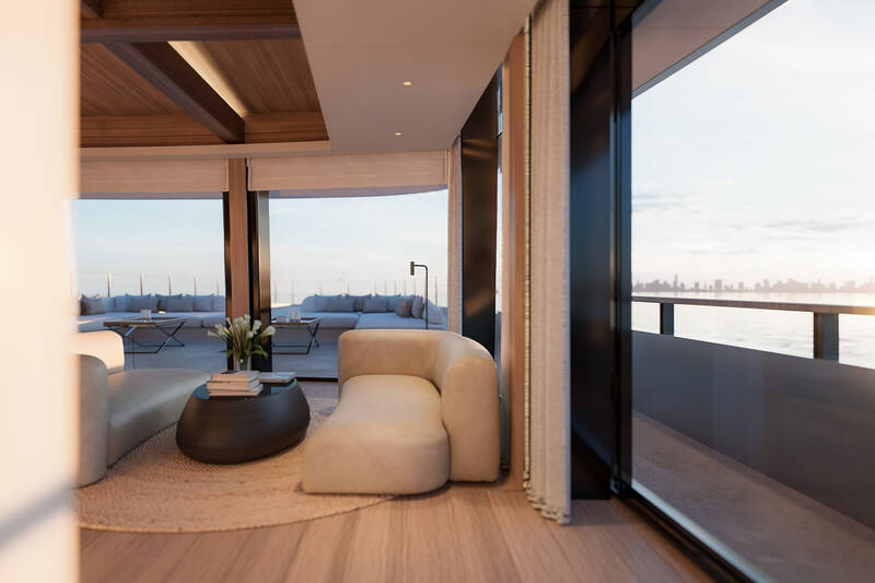 Owner's apartment on bow upper deck