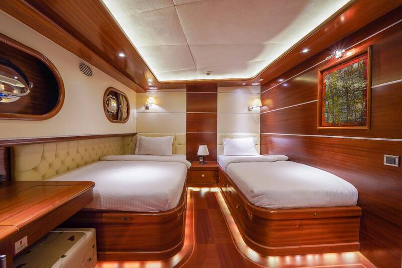 Guest cabin with twin beds