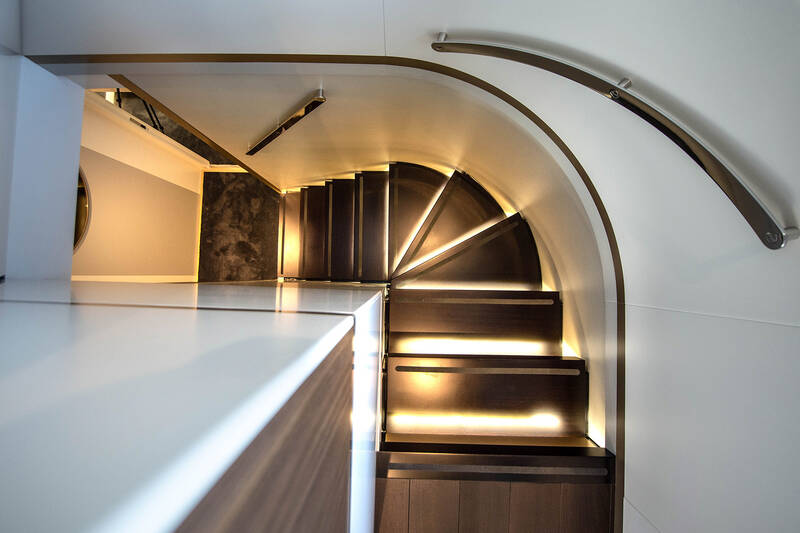 Stairs to lower deck