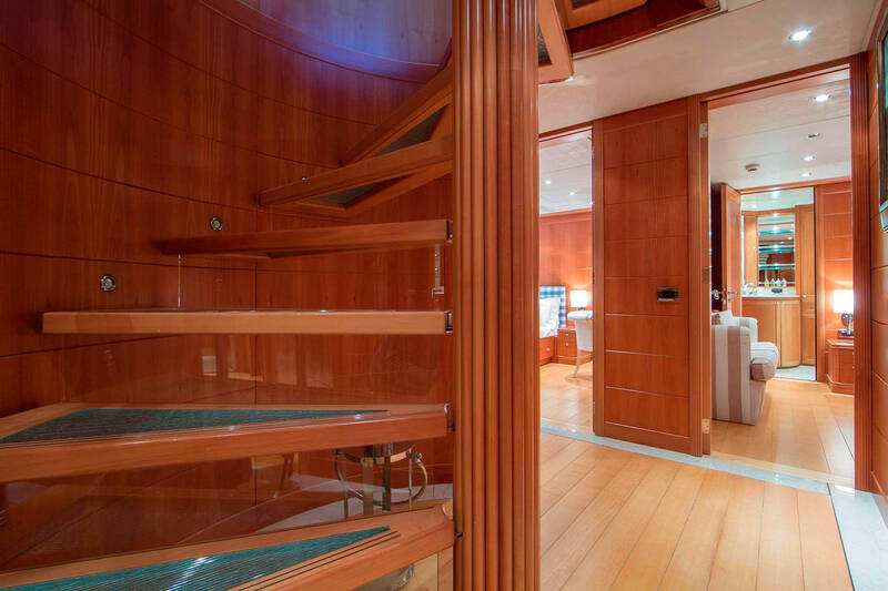 Staircase to lower deck