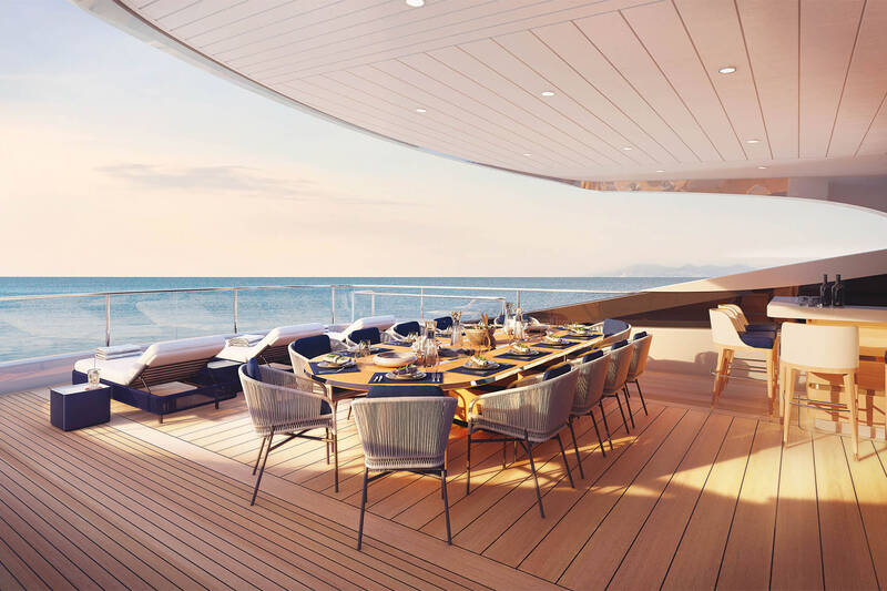 Dining area on sundeck