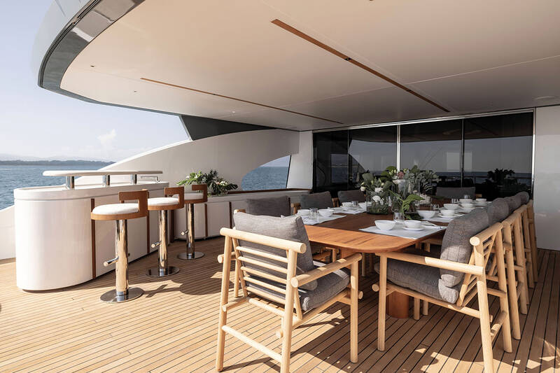 Dining area on aft upper deck