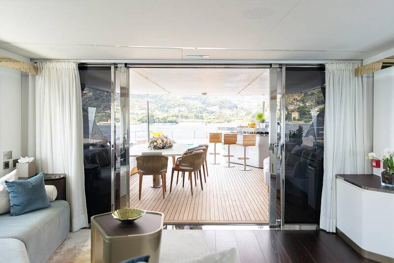 Dining area on aft upper deck