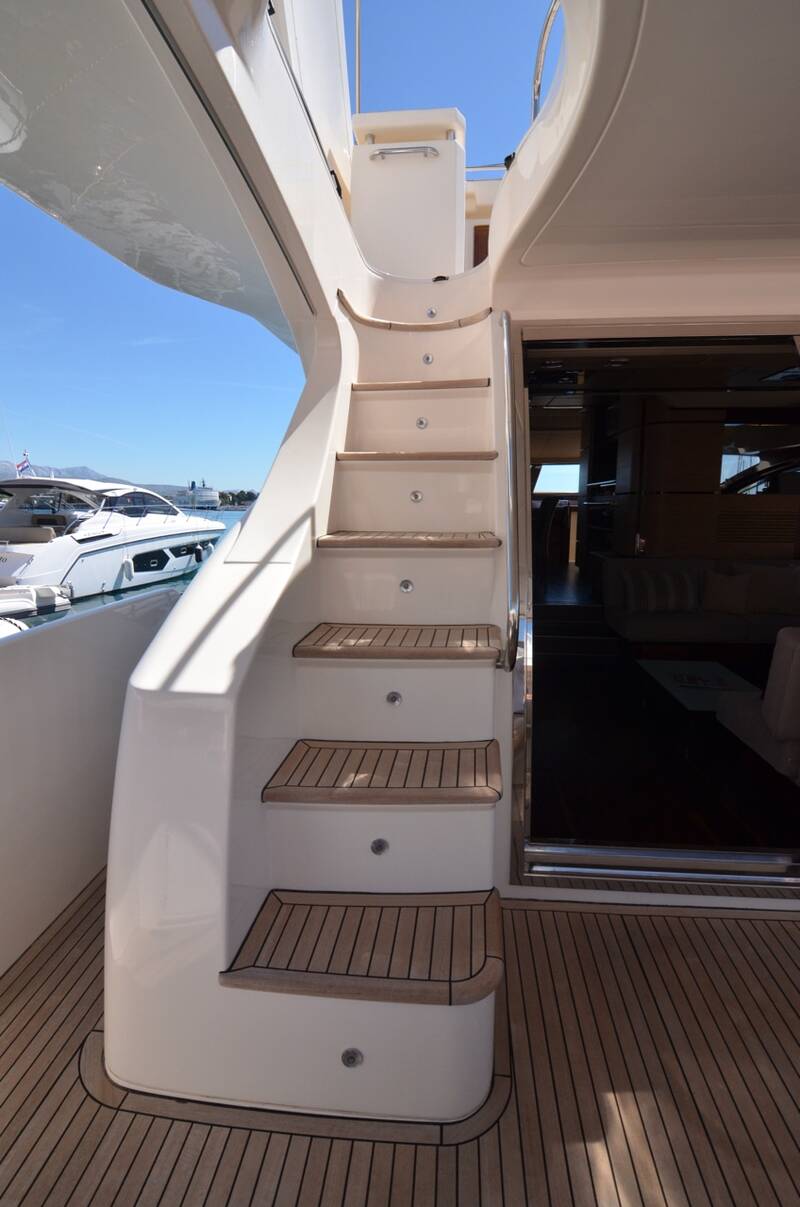 Stairs on the flybridge