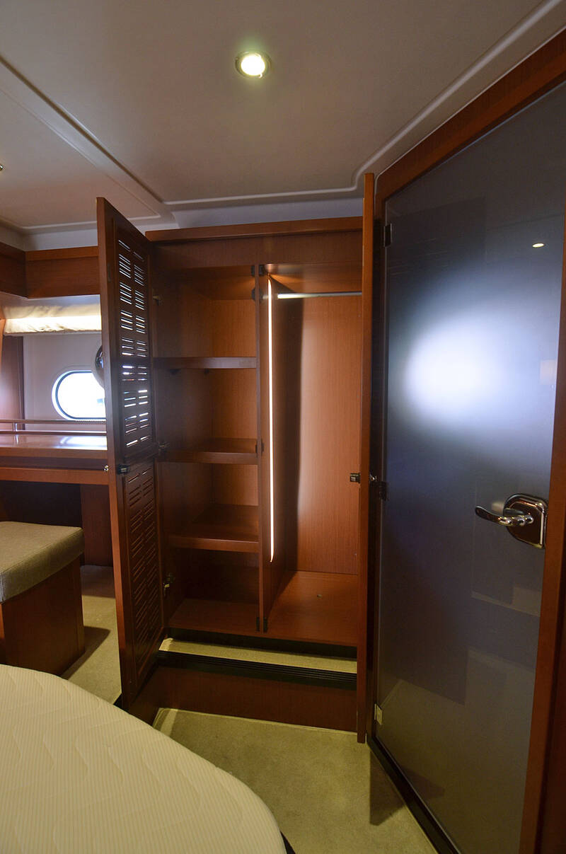Wardrobe in master cabin
