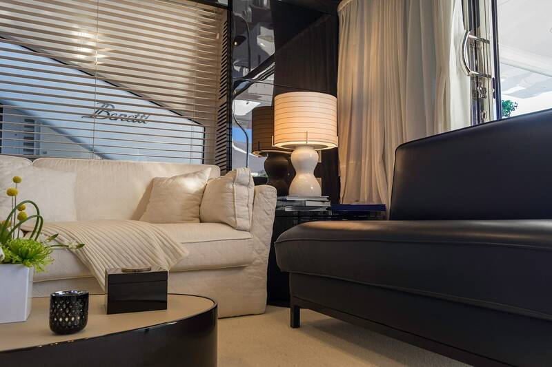Salon sofa on starboard side