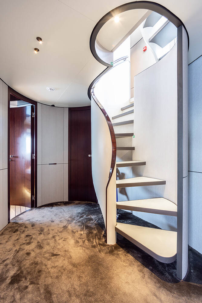 Stairs to lower deck