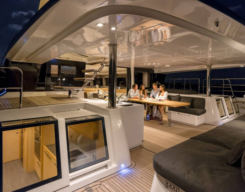 Lounge area on the main deck M/Y LONG MONDAY 