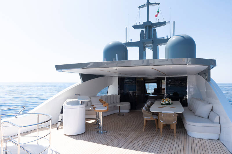 Lounge area on aft upper deck