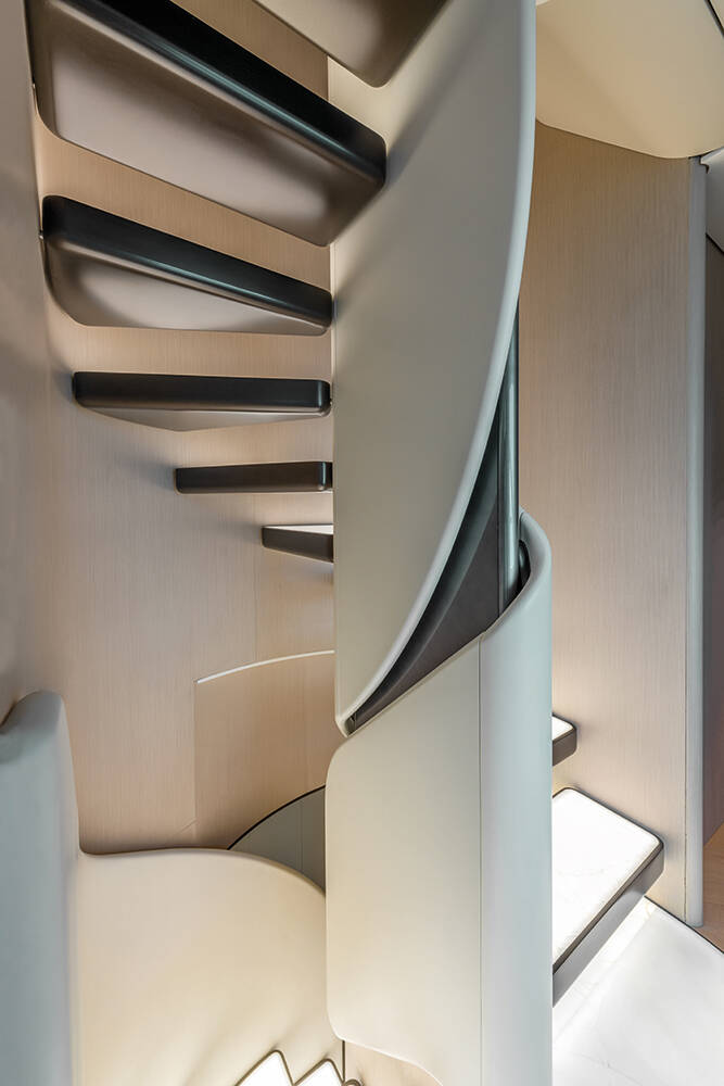 Stairs to the lower deck