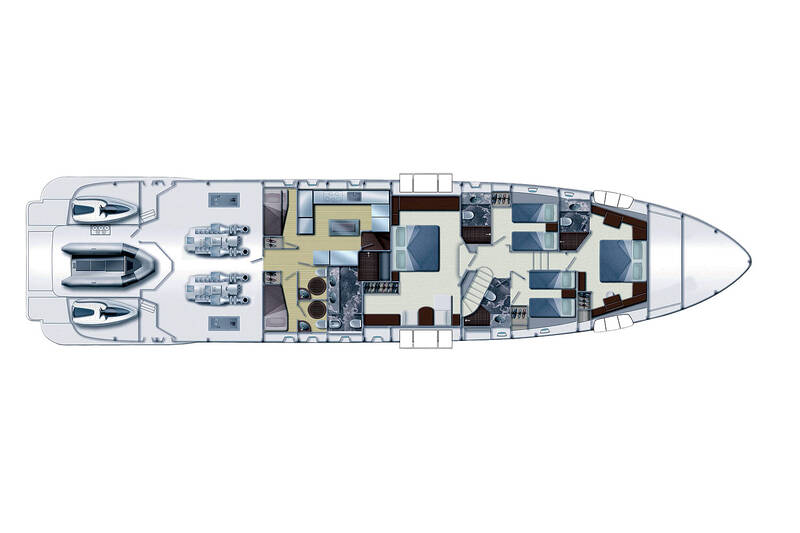 Lower deck Azimut Leonardo 100