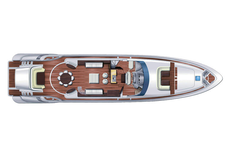 Main deck of the Azimut Leonardo 100