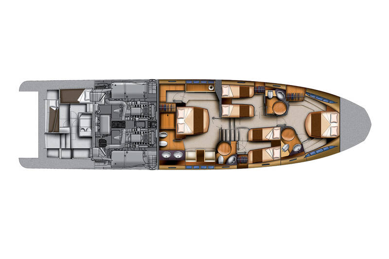 Lower deck Azimut 70 Flybridge