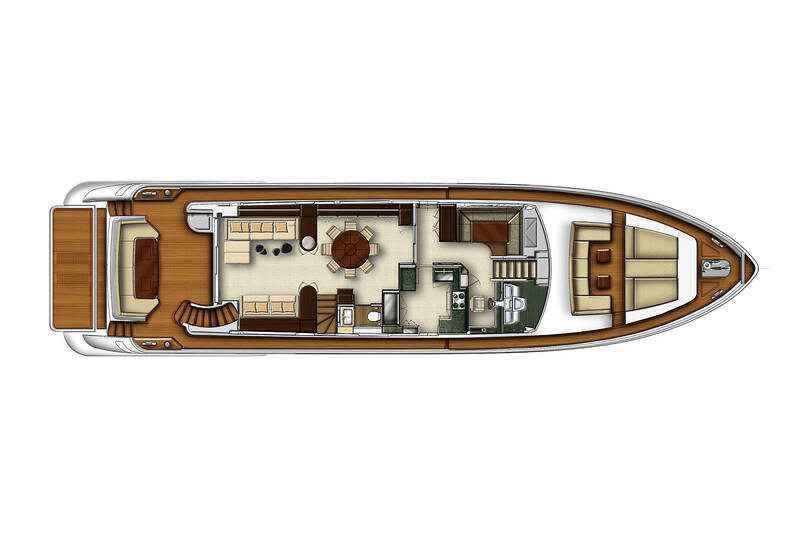 Main deck of the Azimut 88 Flybridge