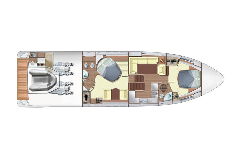 Lower deck (2 cabins version)